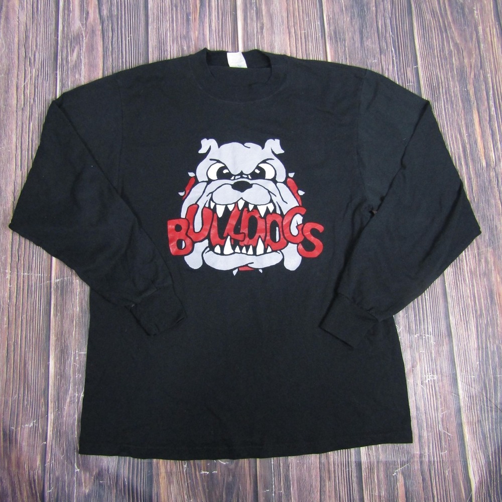 Vintage Georgia Bulldogs Shirt Mens Large Black‎ Long Sleeve University Mascot
